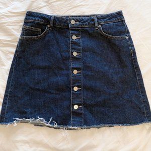 H&M - Denim Jean Button-Through Mini Skirt - 12